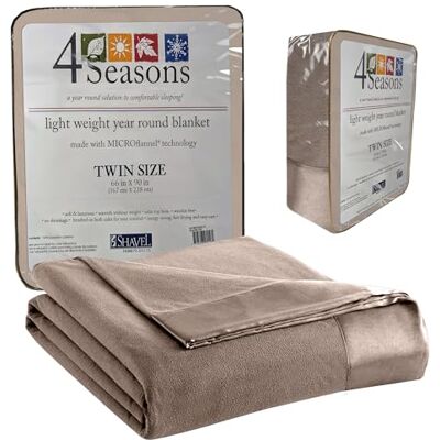 Thermee Micro Flannel Podwójny rozmiar na wszystkie pory roku lekki koc prześcieradłowy, można prać w pralce i suszyć, nie mechaci się, 84 dł. x 72 W, żołędzie Thermee Micro Flannel Podwójny rozmiar na wszystkie pory roku lekki koc prześcieradłowy, można prać w pralce i suszyć, nie mechaci się, 84 dł. x 72 W, żołędzie