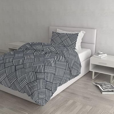 Italian Bed Linen DAFNE Zestaw poszewek na kołdrę z nadrukiem, mikrofibra, Citylife Grey, półkwadratowy Italian Bed Linen DAFNE Zestaw poszewek na kołdrę z nadrukiem, mikrofibra, Citylife Grey, półkwadratowy