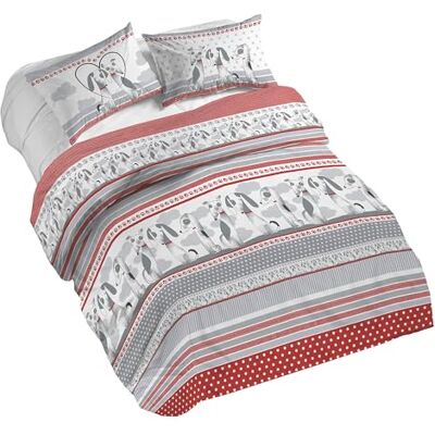 PENSIERI DELICATI Komplet pościeli na łóżko dwuosobowe, 100% bawełna, komplet pościeli 250 x 200 cm i 2 poszewki na poduszki 52 x 82 cm, wyprodukowano we Włoszech, poszwa na kołdrę można prać w pralce PENSIERI DELICATI Komplet pościeli na łóżko dwuosobowe, 100% bawełna, komplet pościeli 250 x 200 cm i 2 poszewki na poduszki 52 x 82 cm, wyprodukowano we Włoszech, poszwa na kołdrę można prać w pralce