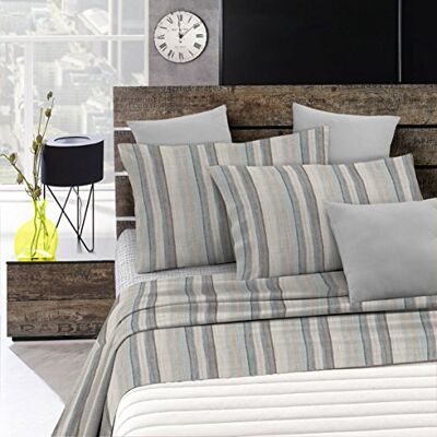 Italian Bed Linen Komplet pościeli Emotion, szare paski, 1 Posto e Mezzo Italian Bed Linen Komplet pościeli Emotion, szare paski, 1 Posto e Mezzo