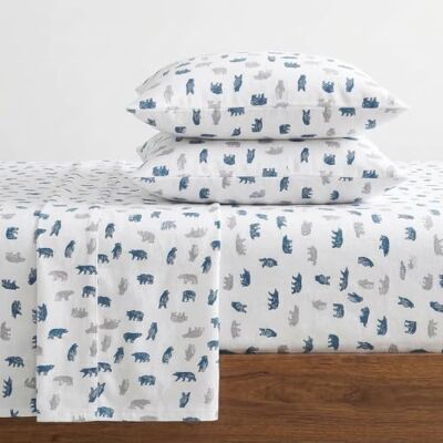 Bauer Zestaw pościeli Twin XL, bawełniana flanelowa pościel, szczotkowana dla dodatkowej miękkości, przytulny wystrój domu (Bear Mountain Grey, Twin XL) Bauer Zestaw pościeli Twin XL, bawełniana flanelowa pościel, szczotkowana dla dodatkowej miękkości, przytulny wystrój domu (Bear Mountain Grey, Twin XL)