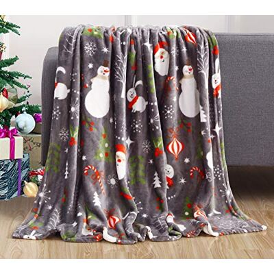 Elegant Comfort Velvet Touch Ultra pluszowy koc polarowy z nadrukiem na Boże Narodzenie, święta, 127 x 152 cm, (Santa), 127 x 152 cm Elegant Comfort Velvet Touch Ultra pluszowy koc polarowy z nadrukiem na Boże Narodzenie, święta, 127 x 152 cm, (Santa), 127 x 152 cm