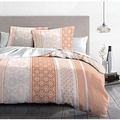 HOME LINGE PASSION Home Passion 3-częściowy komplet pościeli Ethnora Mandarine 100% Bawełna 57 nici, 220x240 cm HOME LINGE PASSION Home Passion 3-częściowy komplet pościeli Ethnora Mandarine 100% Bawełna 57 nici, 220x240 cm