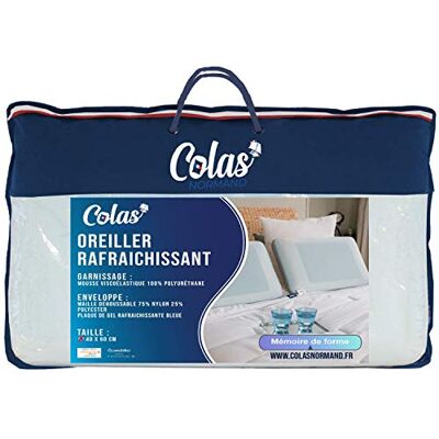 COLAS NORMAND Poduszka z pianki memory, 40 x 60 cm, ergonomiczna, regulująca ciepło, na lato i zimę, pianka z pamięcią kształtu, zdejmowana poszewka, poszewka nadająca się do prania COLAS NORMAND Poduszka z pianki memory, 40 x 60 cm, ergonomiczna, regulująca ciepło, na lato i zimę, pianka z pamięcią kształtu, zdejmowana poszewka, poszewka nadająca się do prania