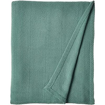 Bauer King Blanket, Lightweight Cotton Bedding, Luxurious Bedding Set (Herringbone Green, King) Bauer King Blanket, Lightweight Cotton Bedding, Luxurious Bedding Set (Herringbone Green, King)