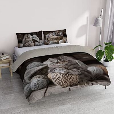 Italian Bed Linen "GOODNIGHT" Parure Drukowanie Cyfrowe, Mikrofibra, Felix, Pokój Dwuosobowy Italian Bed Linen "GOODNIGHT" Parure Drukowanie Cyfrowe, Mikrofibra, Felix, Pokój Dwuosobowy