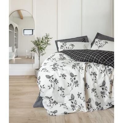 Nuit Des Rêves Ranforce Single Quilt Cover Set (135 x 200 cm), antracyt, 100% bawełna, nadruk pigmentowy, możliwość prania w pralce, zapięcie na guziki, miękkie i stylowe łóżko Nuit Des Rêves Ranforce Single Quilt Cover Set (135 x 200 cm), antracyt, 100% bawełna, nadruk pigmentowy, możliwość prania w pralce, zapięcie na guziki, miękkie i stylowe łóżko