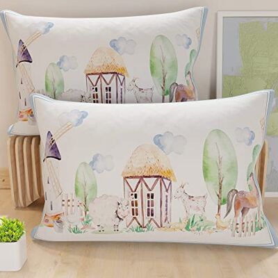 PETTI Artigiani Italiani Para poszewek na poduszki 50 x 70 cm z mikrofibry, poduszka do sypialni, na sofę, do salonu, zestaw 2 poszewek na poduszki, zielona farma, 100% wyprodukowano we Włoszech PETTI Artigiani Italiani Para poszewek na poduszki 50 x 70 cm z mikrofibry, poduszka do sypialni, na sofę, do salonu, zestaw 2 poszewek na poduszki, zielona farma, 100% wyprodukowano we Włoszech