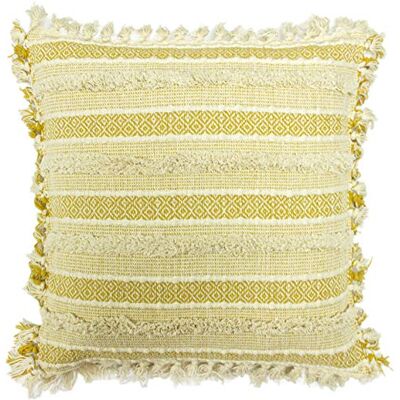 Paoletti Riva Home Hena poduszka z wypełnieniem z poliestru, 45 x 45 cm, kolor ochra Paoletti Riva Home Hena poduszka z wypełnieniem z poliestru, 45 x 45 cm, kolor ochra