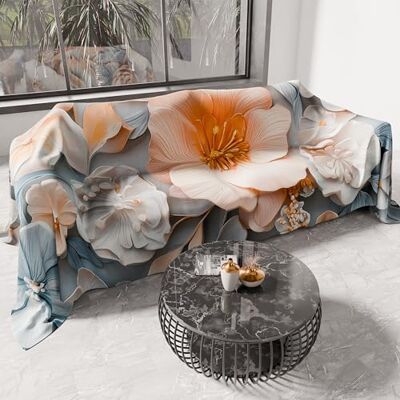 PETTI Artigiani Italiani Wielofunkcyjna narzuta na sofę z mikrofibry, odporna na plamy, wzór 05 Floral 20, nadaje się do prania i ochraniacz na sofę, narzuta na łóżko, narzuta na stół 300 x 270 cm PETTI Artigiani Italiani Wielofunkcyjna narzuta na sofę z mikrofibry, odporna na plamy, wzór 05 Floral 20, nadaje się do prania i ochraniacz na sofę, narzuta na łóżko, narzuta na stół 300 x 270 cm