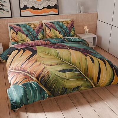 PETTI Artigiani Italiani Podwójny zestaw poszewek na kołdrę 200 x 200 cm (1 poszewka na poduszkę 50 x 80 cm w zestawie), zestaw pościeli z miękkiej mikrofibry z kwiatowym nadrukiem cyfrowym 04 199 PETTI Artigiani Italiani Podwójny zestaw poszewek na kołdrę 200 x 200 cm (1 poszewka na poduszkę 50 x 80 cm w zestawie), zestaw pościeli z miękkiej mikrofibry z kwiatowym nadrukiem cyfrowym 04 199