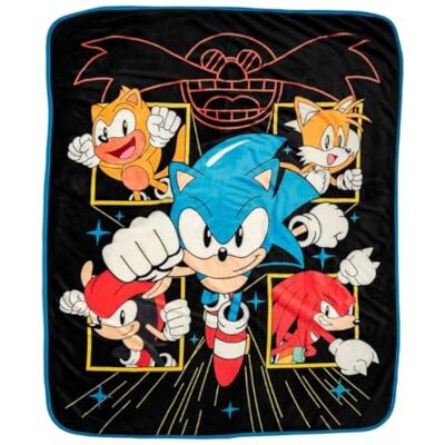 Franco Sonic The Hedgehog Pościel dla dzieci, miękki, pluszowy koc sherpa, 127 x 152 cm, (produkt oficjalnie licencjonowany) Franco Sonic The Hedgehog Pościel dla dzieci, miękki, pluszowy koc sherpa, 127 x 152 cm, (produkt oficjalnie licencjonowany)