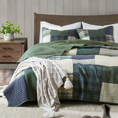 WOOLRICH całoroczna, oddychająca narzuta na łóżko, pasujące poszewki na łóżko, bawełna, Mill Ceek, zielony, pełny/Queen (233 x 244 cm) WOOLRICH całoroczna, oddychająca narzuta na łóżko, pasujące poszewki na łóżko, bawełna, Mill Ceek, zielony, pełny/Queen (233 x 244 cm)