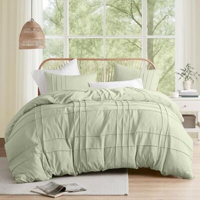 Comfort Spaces Zestaw poszewek na kołdrę w rozmiarze Sage Queen – 3 sztuki plisowanej poszewki na kołdrę typu queen, całoroczna, lekka, bardzo miękka, wstępnie sprana poszewka na kołdrę z mikrofibry, Comfort Spaces Zestaw poszewek na kołdrę w rozmiarze Sage Queen – 3 sztuki plisowanej poszewki na kołdrę typu queen, całoroczna, lekka, bardzo miękka, wstępnie sprana poszewka na kołdrę z mikrofibry,