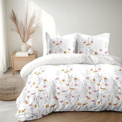 HOME LINGE PASSION Komplet pościeli 240 x 260 cm 3 sztuki perkal z miękkiej bawełny poszewka + poszewka na poduszkę biały i żółty model L'Unsoumise HOME LINGE PASSION Komplet pościeli 240 x 260 cm 3 sztuki perkal z miękkiej bawełny poszewka + poszewka na poduszkę biały i żółty model L'Unsoumise