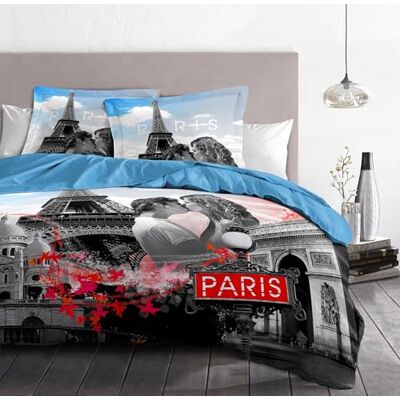 HOME LINGE PASSION Home Passion Poszewka na kołdrę 3 sztuki 100% Bawełna 57 wątków 2 osoby 220x240 cm Paryż niebieski HOME LINGE PASSION Home Passion Poszewka na kołdrę 3 sztuki 100% Bawełna 57 wątków 2 osoby 220x240 cm Paryż niebieski
