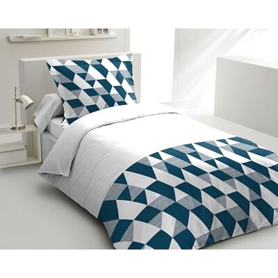 HOME LINGE PASSION Komplet pościeli 140 x 200 cm, 2 sztuki, perkal z miękkiej bawełny, poszewka + poszewka na poduszkę petrol niebieski model La Gitane HOME LINGE PASSION Komplet pościeli 140 x 200 cm, 2 sztuki, perkal z miękkiej bawełny, poszewka + poszewka na poduszkę petrol niebieski model La Gitane