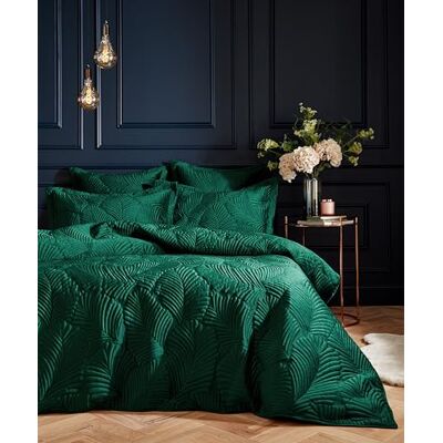 Paoletti Palmeria Pikowana poszewka na kołdrę, luksusowa, haftowana aksamitna pościel (Emerald King) Paoletti Palmeria Pikowana poszewka na kołdrę, luksusowa, haftowana aksamitna pościel (Emerald King)