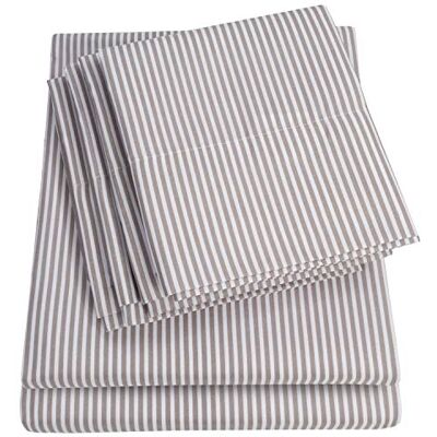 Sweet Home Collection Prześcieradła na łóżko King Size 6-częściowy zestaw pościeli 1500 Supreme Collection drobno szczotkowana mikrofibra, głęboka kieszeń, zestaw pościeli na łóżko king-size, 2 dodatkowe poszewki na Sweet Home Collection Prześcieradła na łóżko King Size 6-częściowy zestaw pościeli 1500 Supreme Collection drobno szczotkowana mikrofibra, głęboka kieszeń, zestaw pościeli na łóżko king-size, 2 dodatkowe poszewki na