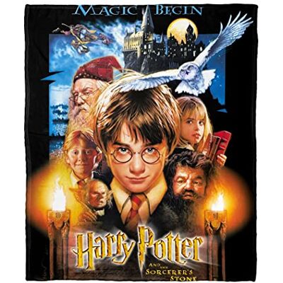 Northwest Harry Potter Jedwabny koc dekoracyjny, 127 cm x 152 cm, kamień czarodziejów Northwest Harry Potter Jedwabny koc dekoracyjny, 127 cm x 152 cm, kamień czarodziejów