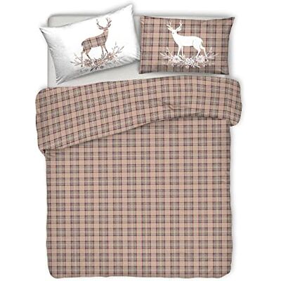 PENSIERI DELICATI Parure Pokrowiec na kołdrę 100% bawełna, w komplecie z workiem 250x200cm i 2 poszewki 52x82cm, Wyprodukowano we Włoszech, prać w pralce 40°, Fantazja Tartan Beżowy PENSIERI DELICATI Parure Pokrowiec na kołdrę 100% bawełna, w komplecie z workiem 250x200cm i 2 poszewki 52x82cm, Wyprodukowano we Włoszech, prać w pralce 40°, Fantazja Tartan Beżowy