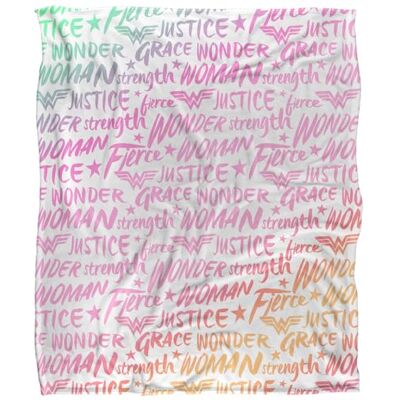 DC Comics Wonder Woman Words of Wisdom Silky Touch super miękki koc narzuta 152 x 127 cm DC Comics Wonder Woman Words of Wisdom Silky Touch super miękki koc narzuta 152 x 127 cm