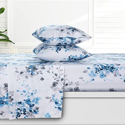 AZORES HOME Isabella 300 liczba wątków bawełna organiczna zestaw pościeli z głęboką kieszenią, pasuje do materaca do 48 cm King, szary AZORES HOME Isabella 300 liczba wątków bawełna organiczna zestaw pościeli z głęboką kieszenią, pasuje do materaca do 48 cm King, szary