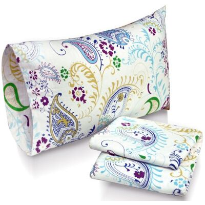 Tribeca Living Paisley ogród z nadrukiem głęboko kieszonkowy flanelowy zestaw pościeli z poszewką na poduszkę, podwójne Tribeca Living Paisley ogród z nadrukiem głęboko kieszonkowy flanelowy zestaw pościeli z poszewką na poduszkę, podwójne