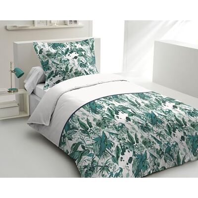 HOME LINGE PASSION Komplet pościeli 140 x 200 cm 2 sztuki perkal z miękkiej bawełny poszewka + poszewka na poduszkę zielony model La Nomade HOME LINGE PASSION Komplet pościeli 140 x 200 cm 2 sztuki perkal z miękkiej bawełny poszewka + poszewka na poduszkę zielony model La Nomade