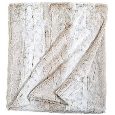 Peri Home Luksusowy koc ze sztucznego futra, super miękki, puszysty koc do sypialni, 127 x 150 cm, puszysty, wygodny, ciepły, przytulny, pluszowy koc na łóżko, sofę i kanapę, kość słoniowa Peri Home Luksusowy koc ze sztucznego futra, super miękki, puszysty koc do sypialni, 127 x 150 cm, puszysty, wygodny, ciepły, przytulny, pluszowy koc na łóżko, sofę i kanapę, kość słoniowa