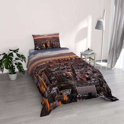 Italian Bed Linen Parure GOODNIGHT Druk cyfrowy pokrowiec na kołdrę z mikrofibry, Manhattan, Pojedynczy Italian Bed Linen Parure GOODNIGHT Druk cyfrowy pokrowiec na kołdrę z mikrofibry, Manhattan, Pojedynczy