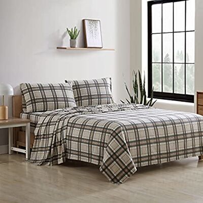 Bauer Edgewood zestaw prześcieradeł flanelowych w kratę, podwójne Bauer Edgewood zestaw prześcieradeł flanelowych w kratę, podwójne