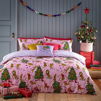 furn. Purrfect Christmas Super King zestaw poszewek na kołdrę, bawełna, poliester, różowy/liliowy furn. Purrfect Christmas Super King zestaw poszewek na kołdrę, bawełna, poliester, różowy/liliowy