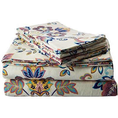 Tribeca Living 200 g/m² abstrakcyjny zestaw prześcieradeł flanelowych z głębokimi kieszeniami, Queen, wielokolorowy Tribeca Living 200 g/m² abstrakcyjny zestaw prześcieradeł flanelowych z głębokimi kieszeniami, Queen, wielokolorowy