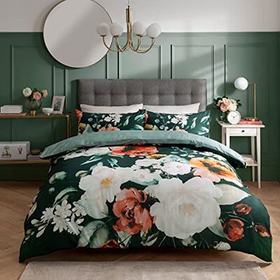 Sleepdown Malowany duży kwiatowy kwiat zielony biały 100% bawełna poszewka na kołdrę i poszewki na poduszki zestaw pościeli miękki łatwy w pielęgnacji, podwójny (200 cm x 200 cm) Sleepdown Malowany duży kwiatowy kwiat zielony biały 100% bawełna poszewka na kołdrę i poszewki na poduszki zestaw pościeli miękki łatwy w pielęgnacji, podwójny (200 cm x 200 cm)