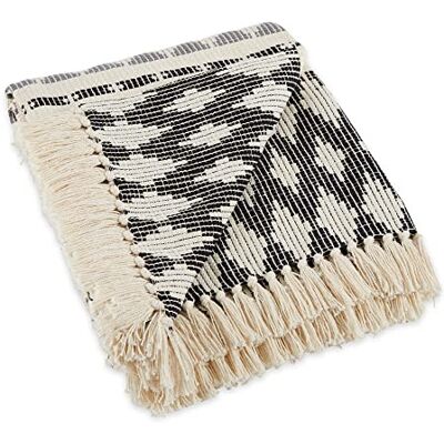 DII California Casual, Colby Southwest Woven Throw, Black & Gray, 50x60 DII California Casual, Colby Southwest Woven Throw, Black & Gray, 50x60