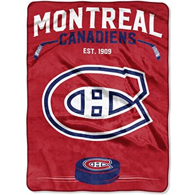 Northwest NHL Montreal Canadiens Unisex Raschel koc narzutowy dla dorosłych, 152 x 203 cm, inspirowany Northwest NHL Montreal Canadiens Unisex Raschel koc narzutowy dla dorosłych, 152 x 203 cm, inspirowany