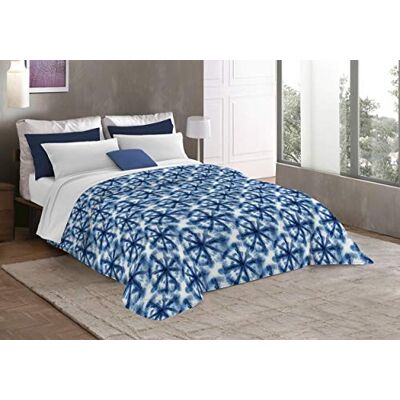 Italian Bed Linen Zimowy pikowany koc z nadrukiem, mikrofibra, batik, mały, podwójny Italian Bed Linen Zimowy pikowany koc z nadrukiem, mikrofibra, batik, mały, podwójny