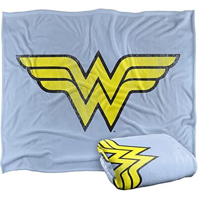 LOGOVISION WONDER WOMAN LOGO Silky Touch super miękki koc narzuta, 152 x 127 cm LOGOVISION WONDER WOMAN LOGO Silky Touch super miękki koc narzuta, 152 x 127 cm