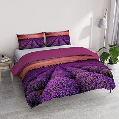 Italian Bed Linen "GOODNIGHT" Parure Druk Cyfrowy, Mikrofibra, Lavender, Pokój Dwuosobowy Italian Bed Linen "GOODNIGHT" Parure Druk Cyfrowy, Mikrofibra, Lavender, Pokój Dwuosobowy