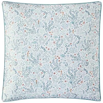 ESSIX Poszewka na poduszkę z perkalu bawełnianego, pod oceanem, 65x65 cm, ESSIX Poszewka na poduszkę z perkalu bawełnianego, pod oceanem, 65x65 cm,