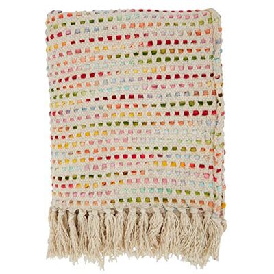 SARO LIFESTYLE Narzuta z motywem konfetti, wielokolorowa, 127 cm x 152 cm, 50% akryl 50% bawełna, 127 cm x 152 cm SARO LIFESTYLE Narzuta z motywem konfetti, wielokolorowa, 127 cm x 152 cm, 50% akryl 50% bawełna, 127 cm x 152 cm