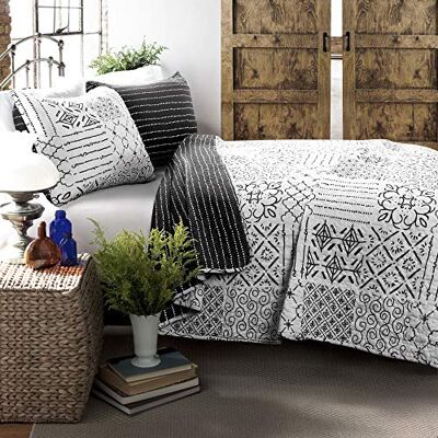 Lush Decor Monique 3-częściowy dwustronny nadruk wzór węgiel drzewny zestaw kołdry king Lush Decor Monique 3-częściowy dwustronny nadruk wzór węgiel drzewny zestaw kołdry king