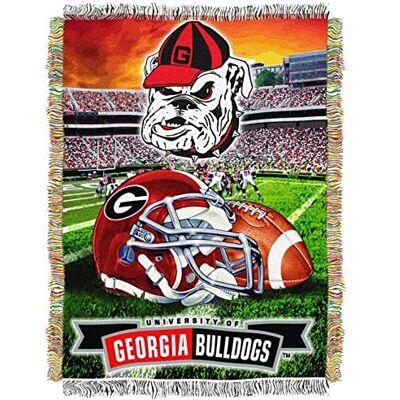 Northwest Oficjalnie licencjonowana NCAA Ge Bulldogs "Home Field Advantage" tkany gobelin narzuta, 122 cm x 152 cm, wielokolorowa Northwest Oficjalnie licencjonowana NCAA Ge Bulldogs "Home Field Advantage" tkany gobelin narzuta, 122 cm x 152 cm, wielokolorowa