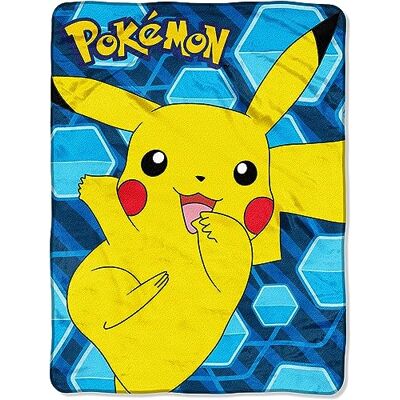 Northwest Pokémon, "Glitch Pikachu" Micro Raschel koc narzutowy, 117 x 152 cm, wielokolorowy Northwest Pokémon, "Glitch Pikachu" Micro Raschel koc narzutowy, 117 x 152 cm, wielokolorowy