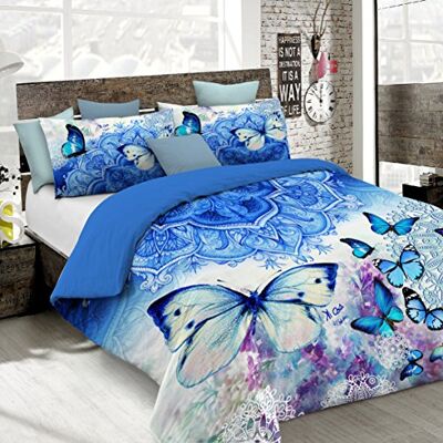 Italian Bed Linen KI-OSA zestaw poszewek na kołdrę z pełnym pokryciem, druk cyfrowy, 250 x 200 cm, KIO634, KIO 634, podwójny Italian Bed Linen KI-OSA zestaw poszewek na kołdrę z pełnym pokryciem, druk cyfrowy, 250 x 200 cm, KIO634, KIO 634, podwójny