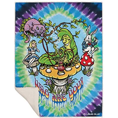 Liquid Blue Męski Wonderland All Mad Here Tie Dye ciepły koc polarowy narzuta, wielokolorowy, 127 cm x 152 cm, wielokolorowy, 127 cm x 152 cm Liquid Blue Męski Wonderland All Mad Here Tie Dye ciepły koc polarowy narzuta, wielokolorowy, 127 cm x 152 cm, wielokolorowy, 127 cm x 152 cm