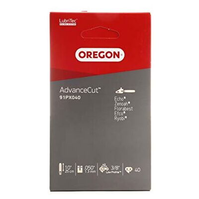 Oregon AdvanceCut™ łańcuch do piły, pasuje do 25,4 cm Bosch, Ryobi, Mitox, Black & Decker, Blaupunkt, Titan Spear & Jackson, Einhell, Mac Allister, piły do słupków Gardenline, 40 ogniw napędowych Oregon AdvanceCut™ łańcuch do piły, pasuje do 25,4 cm Bosch, Ryobi, Mitox, Black & Decker, Blaupunkt, Titan Spear & Jackson, Einhell, Mac Allister, piły do słupków Gardenline, 40 ogniw napędowych