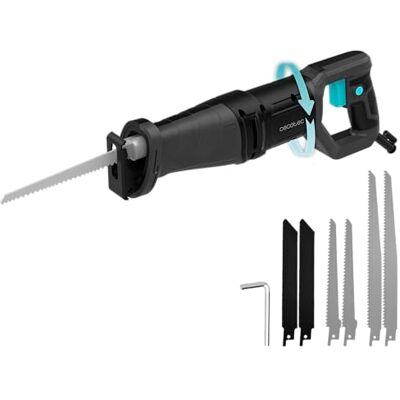 Cecotec Piła szablasta LongFlex 710 Pro 710 W, szybka wymiana ostrza, 115 mm głębokie cięcia i wydajne skok 20 mm, obrotowy uchwyt, w zestawie 6 ostrzy Cecotec Piła szablasta LongFlex 710 Pro 710 W, szybka wymiana ostrza, 115 mm głębokie cięcia i wydajne skok 20 mm, obrotowy uchwyt, w zestawie 6 ostrzy