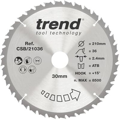 Trend CraftPro Model - Tarcza do piły tarczowej - 210mm, 36 zębów, 30mm otwór Trend CraftPro Model - Tarcza do piły tarczowej - 210mm, 36 zębów, 30mm otwór